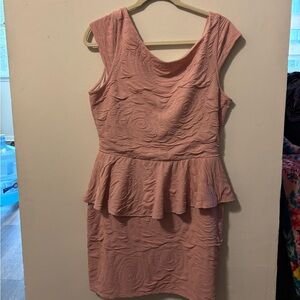 Elegant Pink Peplum Dress